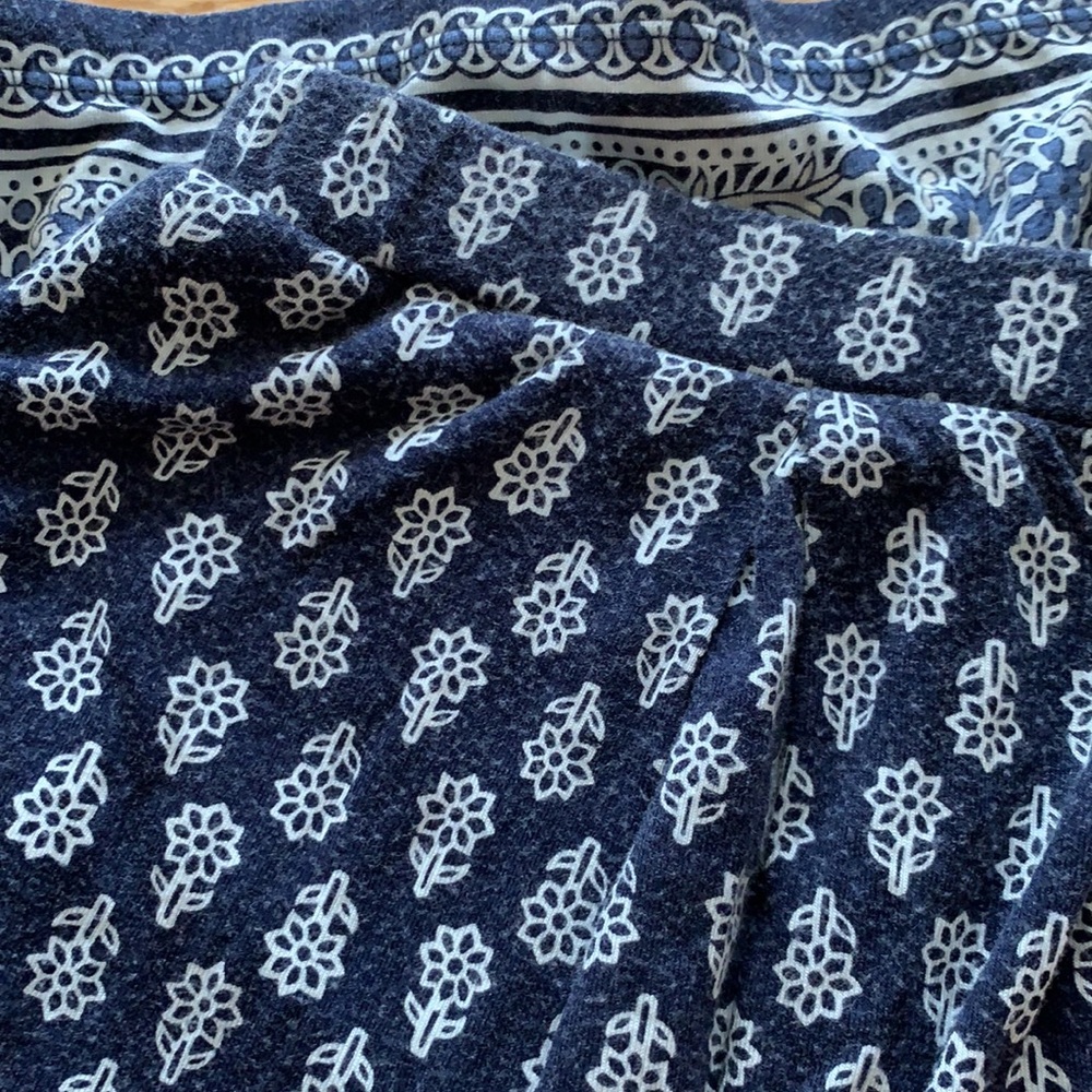 Blue Floral Jersey Skirt - Picture 5 of 5